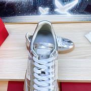 Valentino Garavani Sneakers Laminated Leather Silver - 5