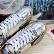 Valentino Garavani Sneakers Laminated Leather Silver - 2