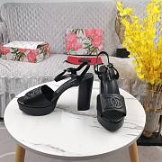 DG Calfskin Platform Sandals Black 8.5cm - 4