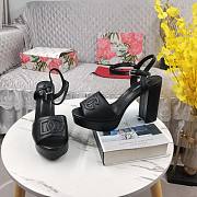 DG Calfskin Platform Sandals Black 8.5cm - 3