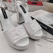 DG Calfskin Platform Sandals White 8.5cm - 5