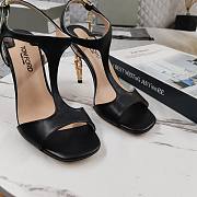 Tom Ford Glossy Stamped Black Leather Sandal 10cm - 3