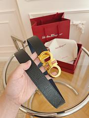 Ferragamo Black Gold Belt 3.5cm - 4