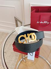 Ferragamo Black Gold Belt 3.5cm - 2