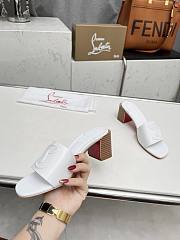 Christian Louboutin So CL Mule White Sandals 55mm - 3