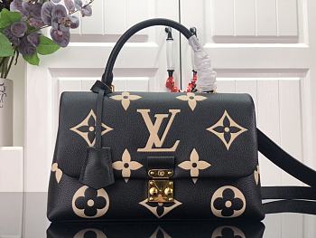 Louis Vuitton LV Madeleine S-lock MM Black Beige 30 x 19.5 x 11 cm