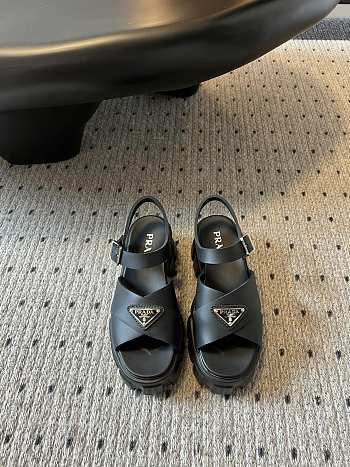 Prada Black Rubber Sandals