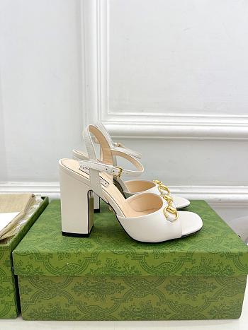 Gucci Women's Horsebit Sandal White 9.5cm