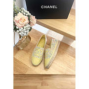 Chanel Espadrilles Glittered Cotton Tweed Lambskin Yellow - 2