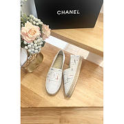 Chanel Espadrilles Glittered Cotton Tweed & Lambskin White - 4