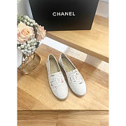 Chanel Espadrilles Glittered Cotton Tweed & Lambskin White - 2