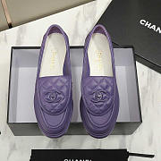 Chanel Lambskin Moccasins Loafers Purple - 5