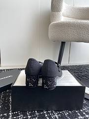 Chanel Mary Janes Grosgrain Diamanté Black & Silver - 5