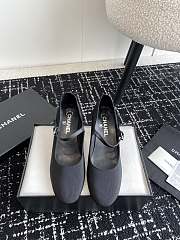 Chanel Mary Janes Grosgrain Diamanté Black & Silver - 4