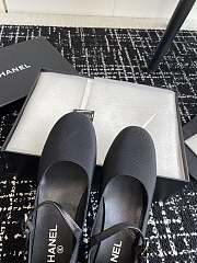 Chanel Mary Janes Grosgrain Diamanté Black & Silver - 2
