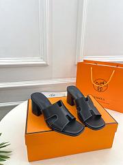 Hermes Helia Sandal Black Heel 6cm - 1