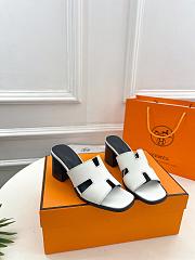 Hermes Helia Sandal White Heel 6cm - 1