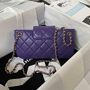 Chanel Baguette Bag Lambskin Purple 24x11.5x4.5cm - 4
