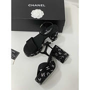 Chanel Sandals Grosgrain & Diamanté Black & Silver 9cm - 4