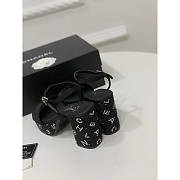 Chanel Sandals Grosgrain & Diamanté Black & Silver 9cm - 3