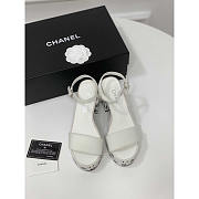 Chanel Sandals Grosgrain & Diamanté White 9cm - 4