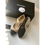 Chanel Lambskin Patent Cap Toe Mary Jane Wedge Pumps Brown Black - 3