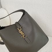 YSl Le 5 a 7 Soft Small Hobo Bag Smooth Leather Khaki Green 23x22x8cm - 3