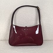 YSL Le 5 à 7 Patent Bag Red Wine 23cm - 3