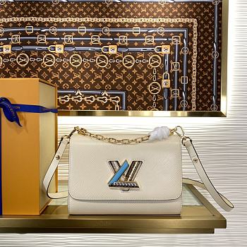 Louis Vuitton LV White MM Twist 23 x 17 x 9.5 cm