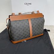 Celine Medium Cabas DE France Bag Triomphe Canvas Calfskin 37x27x14cm - 4