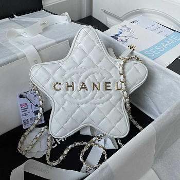 Chanel Star Handbag Lambskin White 22.5x6cm