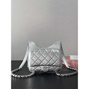 Chanel Backpack Metallic Lambskin & Silver-Tone Metal Silver 19x20x5.5cm - 1