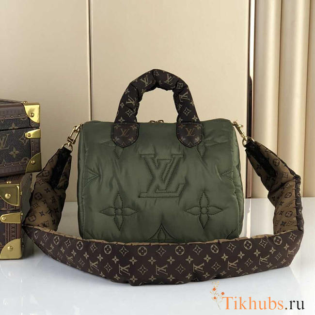 Louis Vuitton LV Speedy 25 Bandouliere Econyl Pillow Verde 25x19x15cm - 1