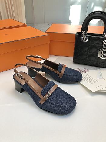 Hermes Infinie 50 Pump Denim 5cm