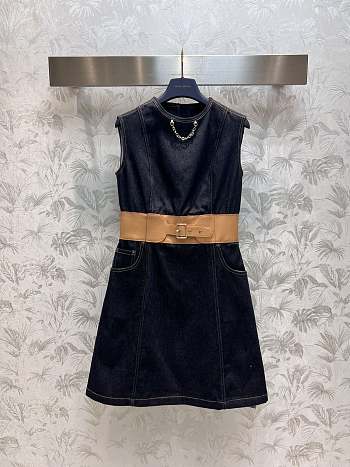 Louis Vuitton LV Eyelet Belt Denim Dress
