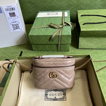 Gucci GG Marmont Mini Top Handle Bag Rose Pink 16x10x5.5cm