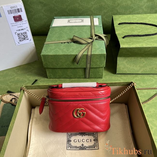 Gucci GG Marmont Mini Top Handle Bag Red 16x10x5.5cm - 1