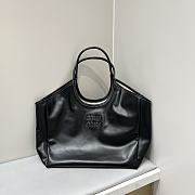 Miu Miu Ivy Leather Tote Bag Black 38x38x18cm - 1