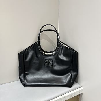 Miu Miu Ivy Leather Tote Bag Black 38x38x18cm