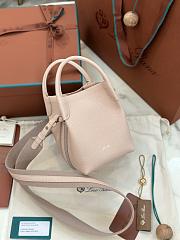 Loro Piana Micro Bale Bag Calfskin Leather Pink 23x16x14cm - 1