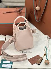 Loro Piana Micro Bale Bag Calfskin Leather Pink 23x16x14cm - 5