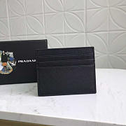 Prada Saffiano Leather Card Holder Black 10x8cm - 3