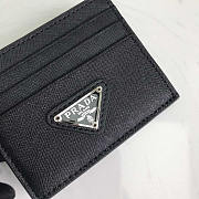 Prada Saffiano Leather Card Holder Black 10x8cm - 2