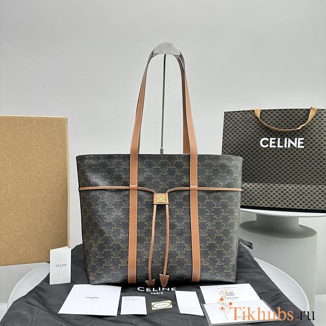 Celine Cabas Drawstring Triomphe Canvas 34.5 x 31 x 16 cm - 1