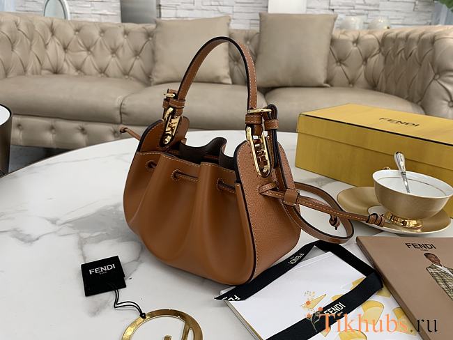 Fendi Pomodorino Brown Bucket Bag Zucca Mini 21cm - 1