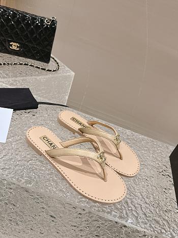 Chanel Beige Footbed Sandals