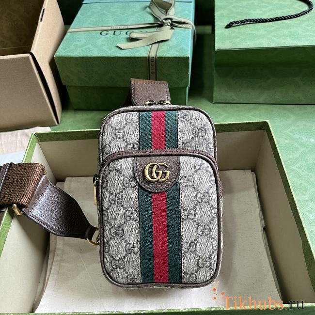 Gucci Ophidia GG Mini Bag Beige Ebony 12x18x6.9cm - 1