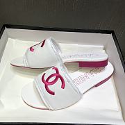 Chanel White Pink Slipper - 5