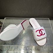 Chanel White Pink Slipper - 4