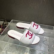 Chanel White Pink Slipper - 2